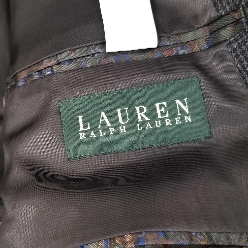 Lauren Ralph Lauren Blazer Mens 46R Gray Glen Check Wool 2 Button Ticket Pocket - Picture 8 of 15